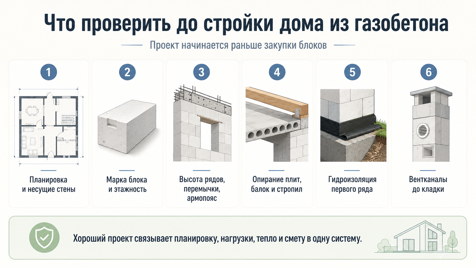 Проект дома из газобетона нужен до заказа материала